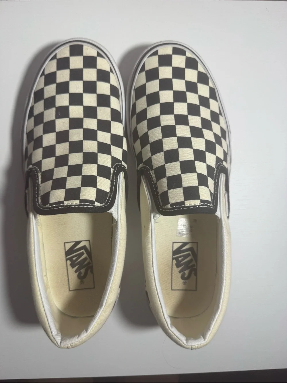 Vans women's Checkerboard Slip-On in Black and White